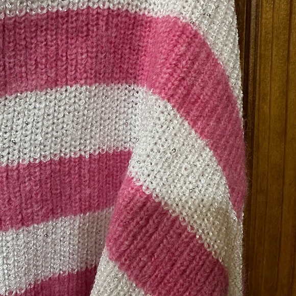 ON SASS Pink and White Striped Cardigan - Picture 4 of 4
